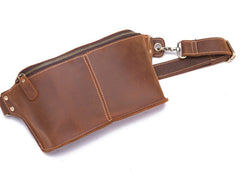 Cool Brown LEATHER MENS FANNY PACK FOR MEN BUMBAG WAIST BAGS - iwalletsmen