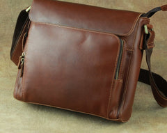 Leather Brown Mens Vintage Small Side Bag Shoulder Bags Small Messenger Bag For Men - iwalletsmen