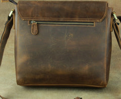 Leather Brown Mens Vintage Small Side Bag Shoulder Bags Small Messenger Bag For Men - iwalletsmen