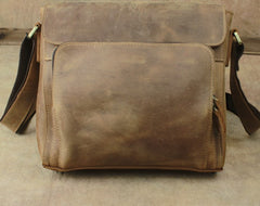 Leather Brown Mens Vintage Small Side Bag Shoulder Bags Small Messenger Bag For Men - iwalletsmen