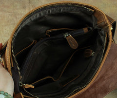 Leather Brown Mens Vintage Small Side Bag Shoulder Bags Small Messenger Bag For Men - iwalletsmen