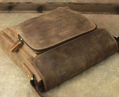 Leather Brown Mens Vintage Small Side Bag Shoulder Bags Small Messenger Bag For Men - iwalletsmen