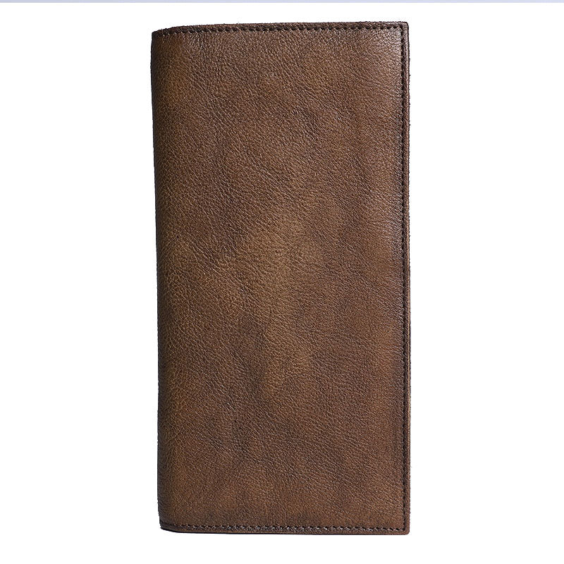 Vintage Leather Mens Brown Cool Long Wallet Long Bifold Clutch Card Wa –  imessengerbags