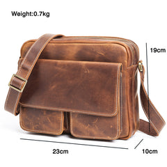 Vintage Coffee Leather Mens Side Bag Messenger BAG Small School Courier Bag FOR MEN