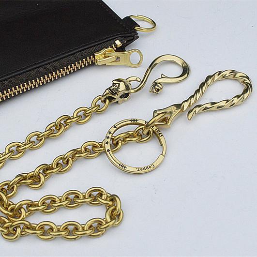 Solid Brass Cool Punk Rock Wallet Chain Biker Trucker Wallet Chain