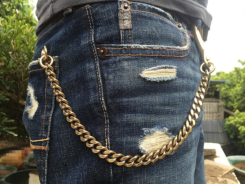Mens Heavy Gold Waist Biker Chain Key Wallet Belt U7 Rock Punk