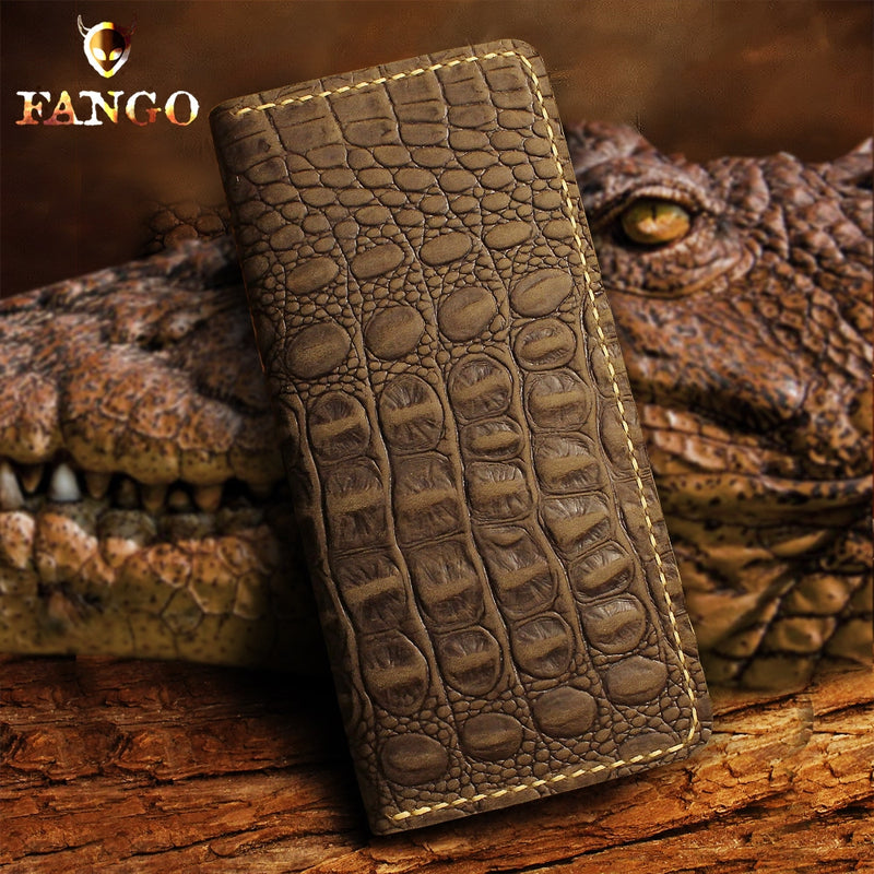 Cool Leather Mens Clutch Bag Crocodile Pattern Wristlet Bag Clutch Wal –  iwalletsmen