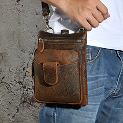 Leather Belt Pouch Mens Small Cases Waist Bag Hip Pack Belt Bag Fanny Pack Bumbag for Men