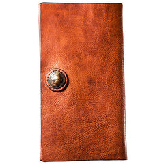 Handmade Leather Mens Cool Long Leather Wallet Bifold Clutch Wallet for Men - iwalletsmen