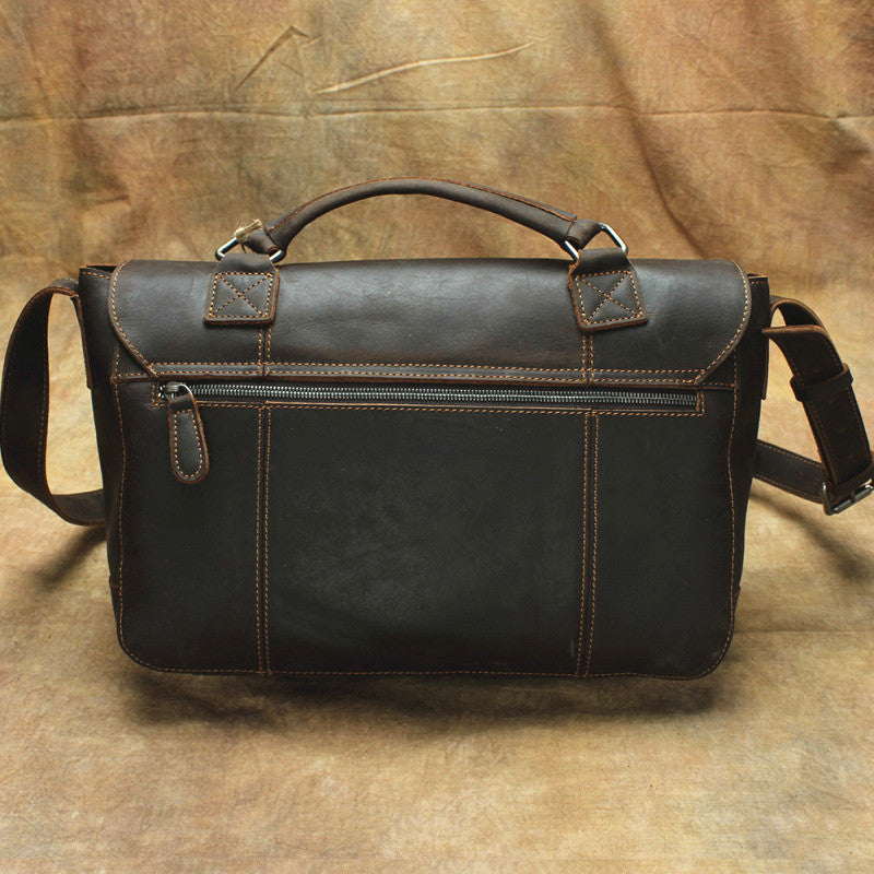 Black Cool Leather Mens Courier bag 10 inches Dark Green Side Bags Mes –  iwalletsmen