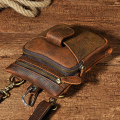 Leather Belt Pouch Mens Small Cases Waist Bag Hip Pack Belt Bag Fanny Pack Bumbag for Men