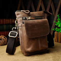 Small Leather Mens Belt Pouch Waist Bag Shoulder Bag BELT BAG For Men - iwalletsmen