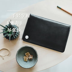 Fashion Leather Men's Black Bifold Long Wallet Passport Wallet Travel Wallet For Men - iwalletsmen