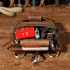 Leather Belt Pouch Mens Small Cases Waist Bag Hip Pack Belt Bag Fanny Pack Bumbag for Men