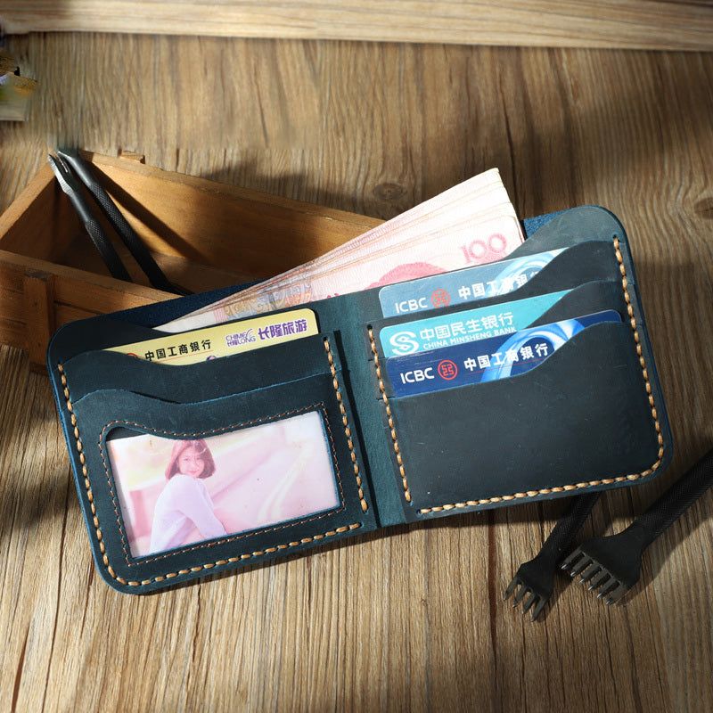 Bifold Leather Wallet, Mens Wallet, Small Wallet, Personalized