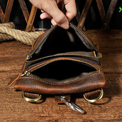 Leather Belt Pouch Mens Small Cases Waist Bag Hip Pack Belt Bag Fanny Pack Bumbag for Men