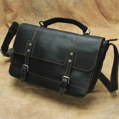 Black Cool Leather Messenger Bag Handbag Shoulder Bag For Men - iwalletsmen