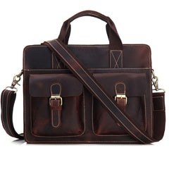 Vintage Mens Leather Briefcase Business Handbag Shoulder Bags For Men - iwalletsmen