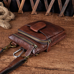 Leather Belt Pouch Mens Small Cases Waist Bag Hip Pack Belt Bag Fanny Pack Bumbag for Men