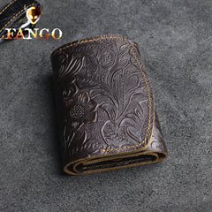 wallet and key holder​ Dark Brown Leather Wallet for Keys Mens Key Wallet Car Key Wallet Trifold Key Wallet Holder Key Case Wallet