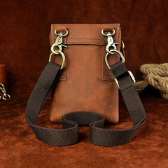 Leather Belt Pouch Mens Cases Waist Bag Hip Pack Belt Bag Fanny Pack Bumbag for Men