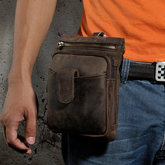 Leather Belt Pouch Mens Small Cases Waist Bag Hip Pack Belt Bag Fanny Pack Bumbag for Men