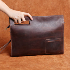 Genuine Leather Mens Cool Messenger Bag Clutch Bag Chest Bag Bike Bag Cycling Bag for men