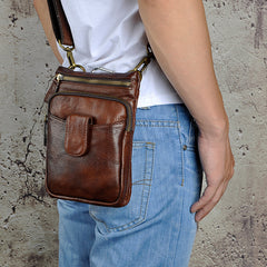 Leather Belt Pouch Mens Small Cases Waist Bag Hip Pack Belt Bag Fanny Pack Bumbag for Men