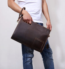 Genuine Leather Mens Cool Messenger Bag Clutch Bag Chest Bag Bike Bag Cycling Bag for men