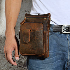 Leather Belt Pouch Mens Small Cases Waist Bag Hip Pack Belt Bag Fanny Pack Bumbag for Men