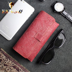 Handmade Floral Mens Womens Leather Glasses Case Glasses Box Glasses Holder Eyeglass Case