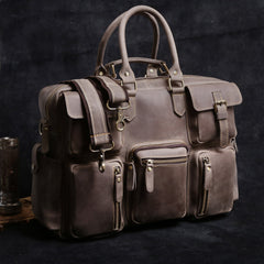 Genuine Leather Mens Cool Weekender Bag Travel Bag Duffle Bags Briefcase Messenger Bag for men