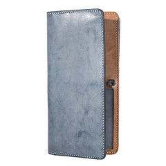 Handmade Leather Mens Clutch Wallet Cool Leather Wallet Long Phone Wallets for Men