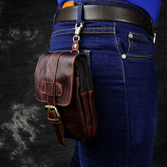 Leather Belt Pouch Mens Small Cases Waist Bag Hip Pack Belt Bag Fanny Pack Bumbag for Men