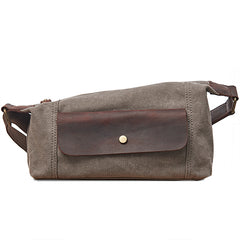 Cool Canvas Leather Mens Sling Bag Chest Bag One Shoulder Pack for men - iwalletsmen