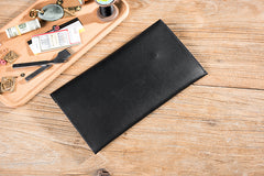 Handmade Leather Mens Clutch Cool Slim Wallet Envelope Clutch Wallet for Men