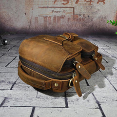 Small Leather Handbag Belt Pouch for men Waist Bag BELT BAG Shoulder Bag For Men - iwalletsmen