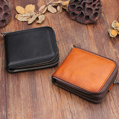 Handmade Mens Cool billfold Leather Wallet Men Small Wallets Bifold for Men - iwalletsmen