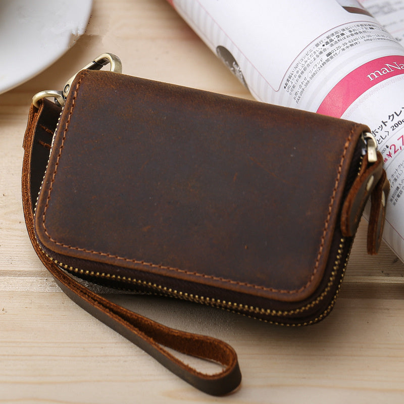 Handmade Leather Mens Cool Key Wallet Car Key Holder Case Slim Card Co –  iwalletsmen