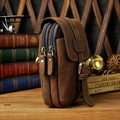 Leather Belt Pouch Mens Small Cases Waist Bag Hip Pack Belt Bag Fanny Pack Bumbag for Men