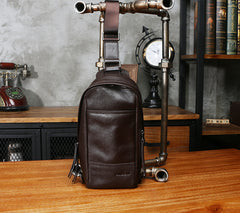 Leather Mens Sling Bag Sling Shoulder Bag Sling Backpack for men - iwalletsmen