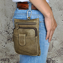 Leather Belt Pouch Mens Small Cases Waist Bag Hip Pack Belt Bag Fanny Pack Bumbag for Men