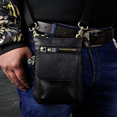 Small Leather Mens Belt Pouch Waist Bag Shoulder Bag BELT BAG For Men - iwalletsmen