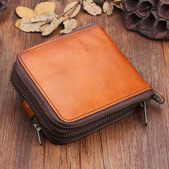 Handmade Mens Cool billfold Leather Wallet Men Small Wallets Bifold for Men - iwalletsmen