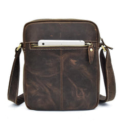 Vintage Leather Mens Cool Messenger Bags Shoulder Bags CrossBody Bags For Men - iwalletsmen