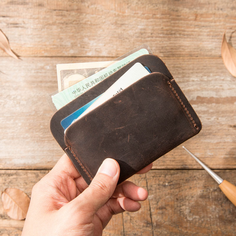 Mens Slim Leather Wallet Card Holder Front Pocket Wallets Credit
