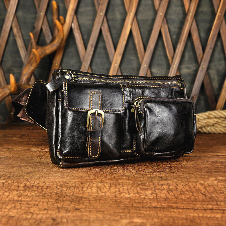 Leather Mens Fanny Pack Waist Bag Hip Pack Belt Bag Bumbag for Men –  iwalletsmen