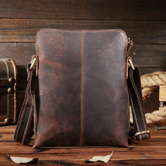 Cool Leather Mens Small Messenger Bags Vintage Shoulder Bags For Men - iwalletsmen