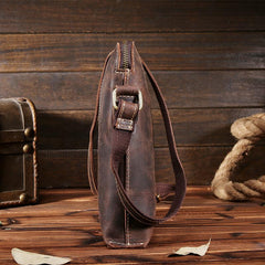 Cool Leather Mens Small Messenger Bags Vintage Shoulder Bags For Men - iwalletsmen