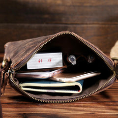 Cool Leather Mens Small Messenger Bags Vintage Shoulder Bags For Men - iwalletsmen